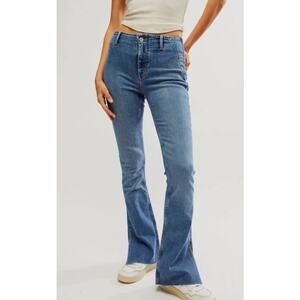 We the Free Free People Level Up Slit Slim Flare Jeans Full Length Mid Rise 29